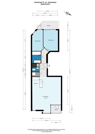 Plattegrond - Kerkstraat 70G, 1017 GN Amsterdam - Kerkstraat 70 - G - Amsterdam - Appartement - 2D.jpg